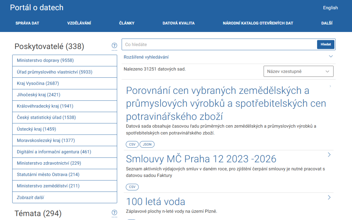 Katalog otevřených dat 